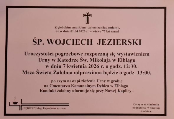 Ilustracja do informacji: KONDOLENCJE