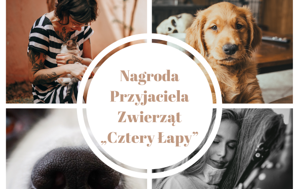 Ilustracja do informacji: Konkurs o Nagrodę Przyjaciela Zwierząt "Cztery Łapy"